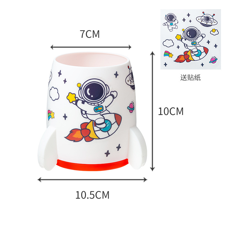 Multifunctionele kawaii pennenhouder, penseelhouder, etui, pennenbakje, organizer voor op het bureau van een kind of student, opbergruimte voor kantoorartikelen: Wit