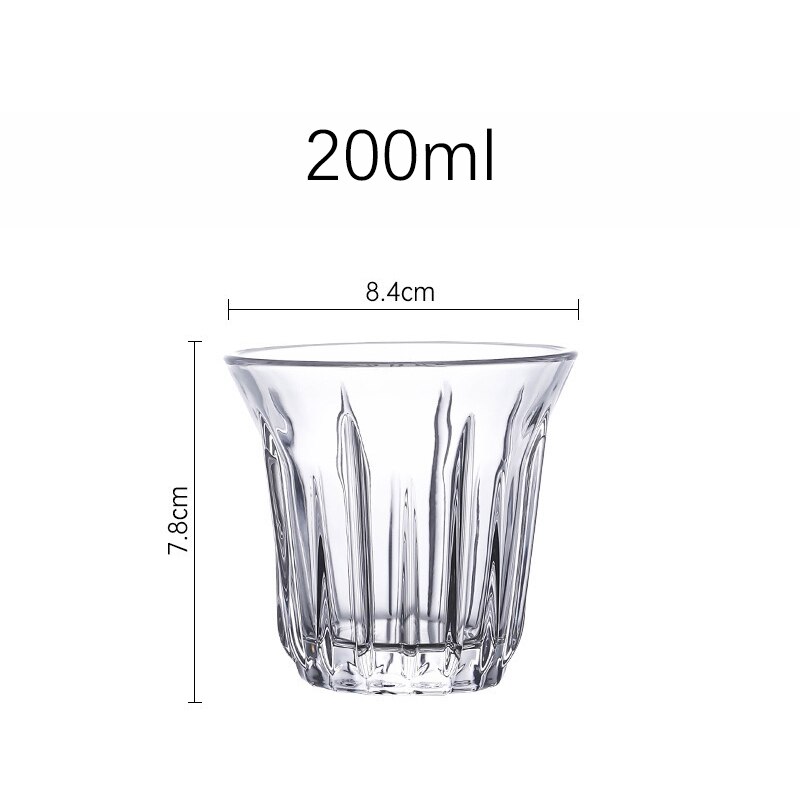 JINYOUJIA-taza de vidrio templado para Espresso, recipiente transparente hecho a mano, resistente al calor, para bebidas de té, café, Espresso: CLEAR 200ml