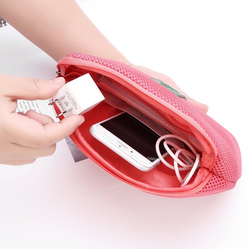 PURDORED 1 Pc Portable Solid Digital Storage Bag Travel Mini Earphone Cable USB Bag Earphone Devices Organizer Storage Wrap