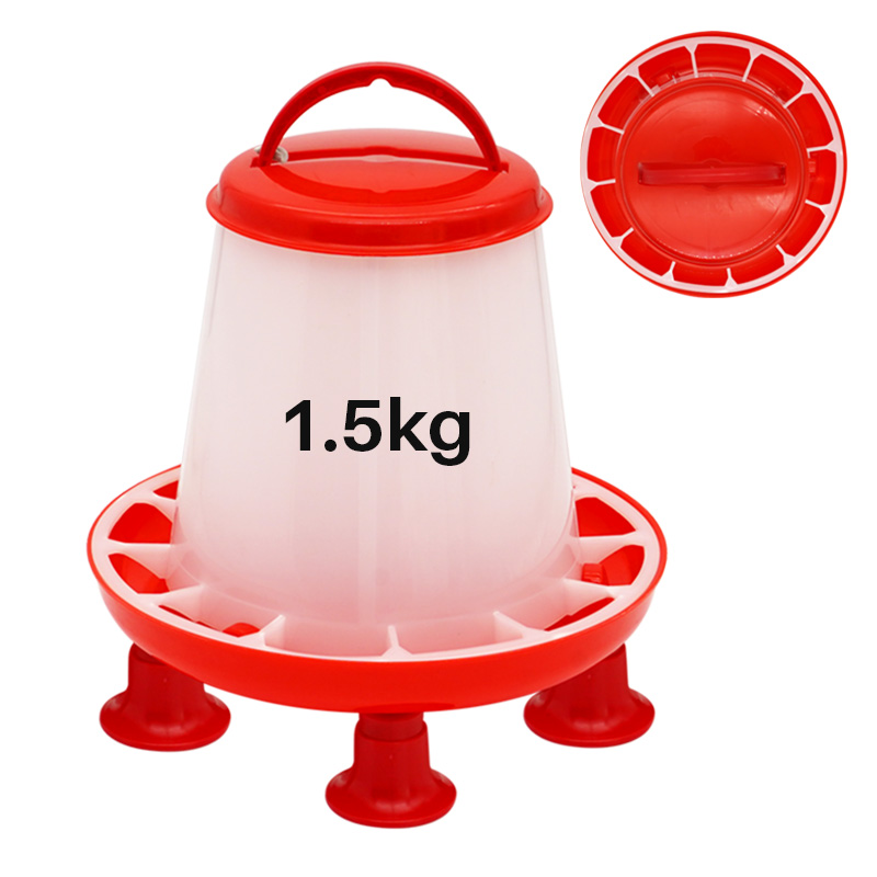 1Pc 1.5kg/3L Poultry Automatic Drinker Bucket Chicken Feeder Barrel Water Bucket Quail Drinking Farm Chicken Coop Water Supply: black