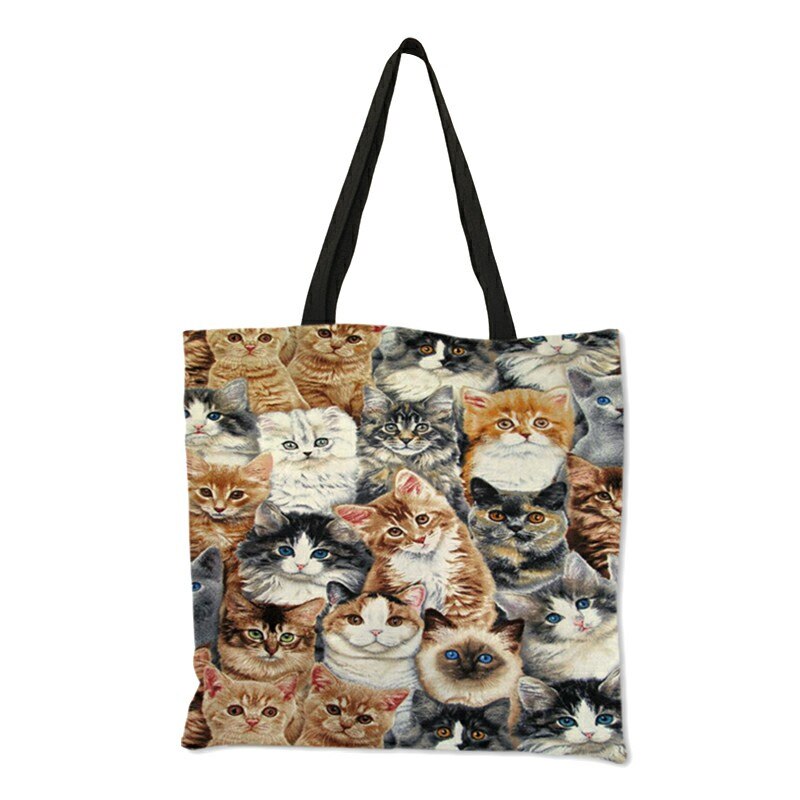 Lustige 3D Siamese Katze Menge Drucken Handtasche Für Frauen Dame lässig Büro Schulter Tasche Große Kapazität Tote Taschen Für Einkaufen