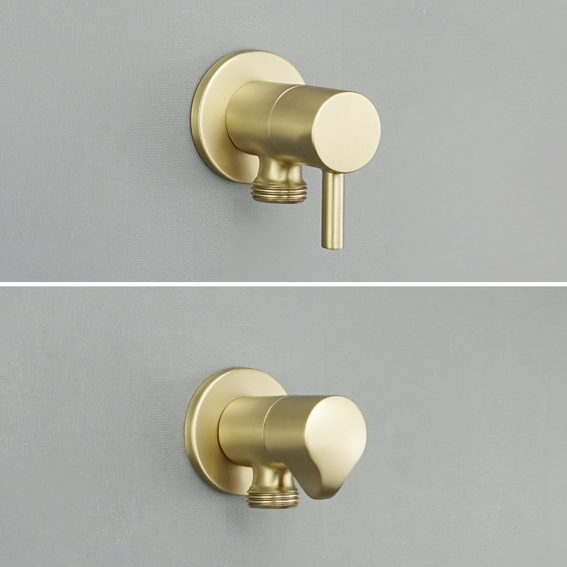 Messing Kraan Ventiel Muur Gemonteerde Socket Buitendraad G1/2 "Zwarte Kraan Douche Messing Hoek Ventiel Badkuip Accessoires