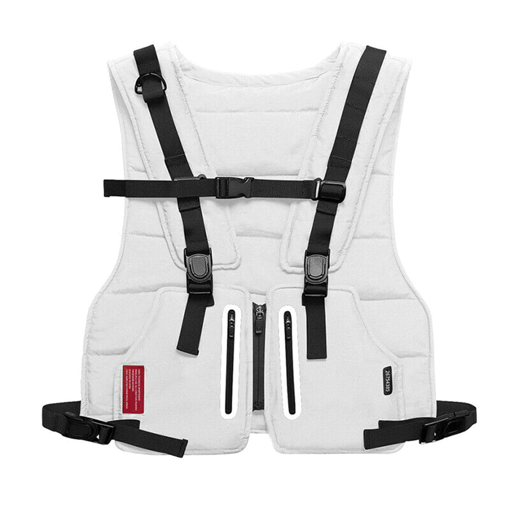 Multi-function Vest Outdoor Sports Fitness Men Protective Tops ZJ55: white