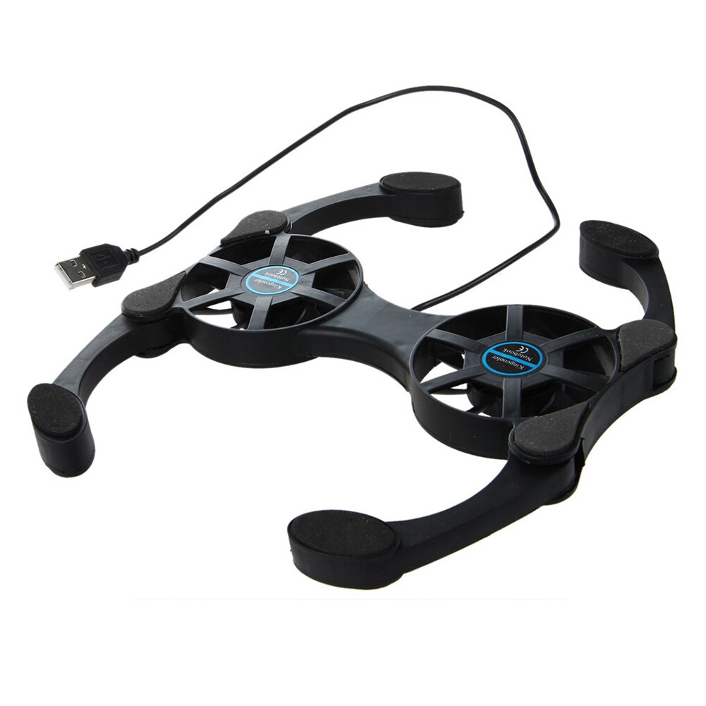 Alfombrillas de refrigeración USB plegables para Notebook con ventiladores dobles, almohadilla enfriadora para portátil de 7-15 pulgadas
