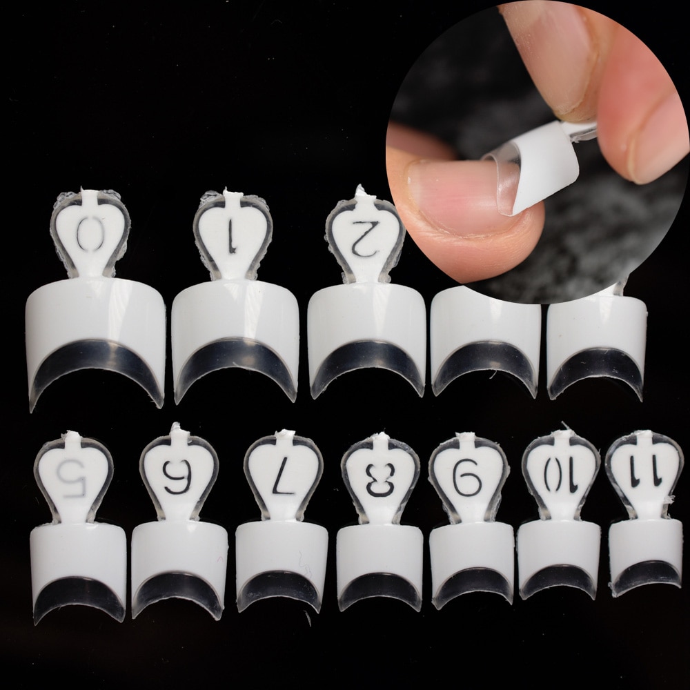 24 stk/sæt 12 størrelse hvide franske neglespidser smukke nemme damer klare franske negle diy tip manicure tilbehør