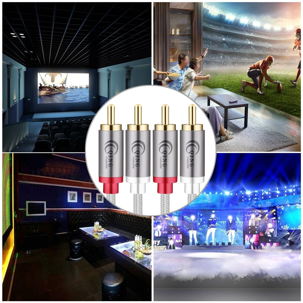 2RCA to 2RCA Male to Male Audio Cable RCA Cable OFC AV Audio Cable 1m 2m 3m 5m 10m for Home Theater DVD TV Amplifier CD Soundbox