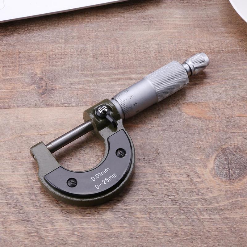 Micrómetro exterior 0-25mm/0.001mm calibrador a Vernier herramienta de medición de acero al carbono de precisión medidor indicador Medida herramientas