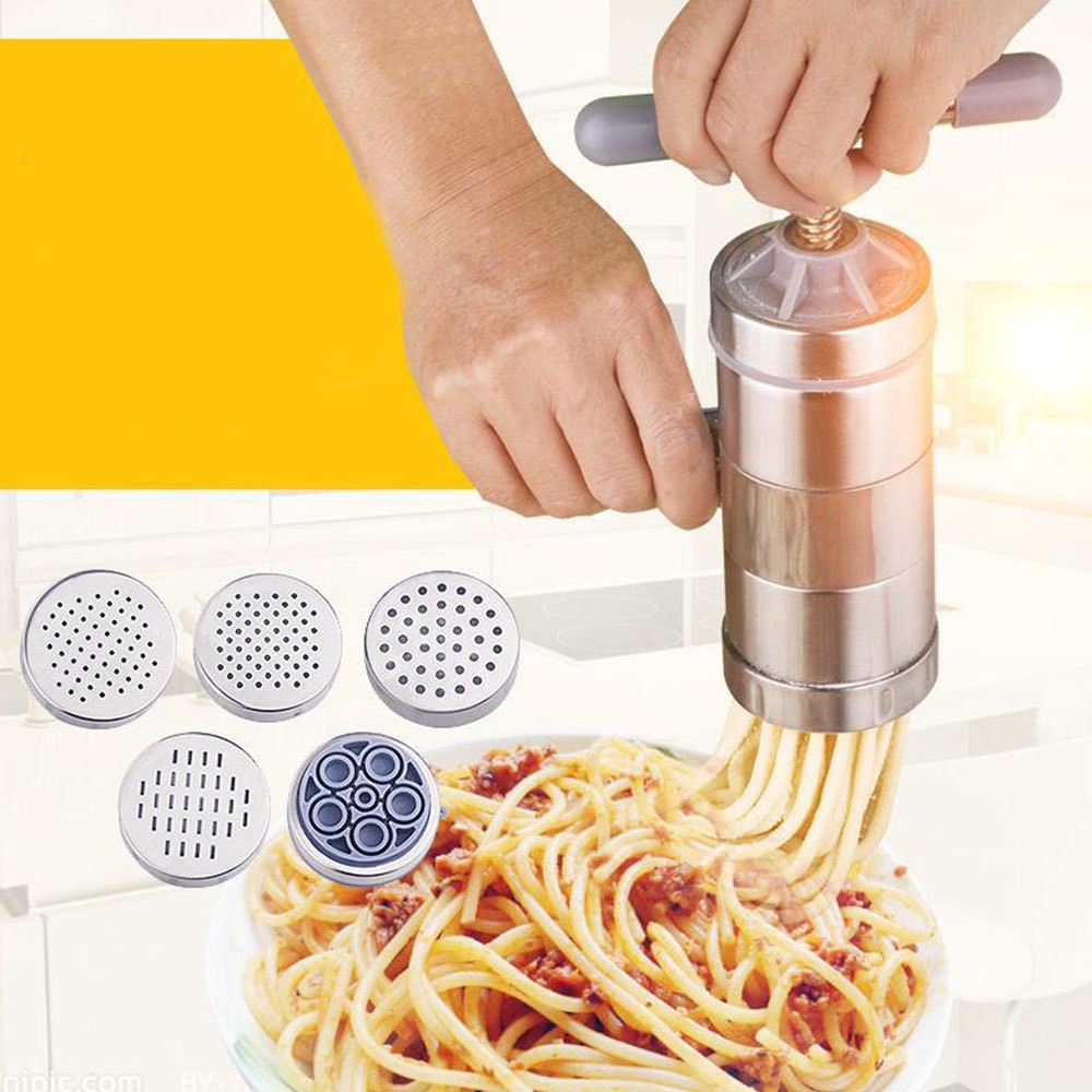 Press pasta maskin sveiv kutter manuell nudler maker frukt juicer kokekar med pressing former lage spaghetti kjøkkenutstyr