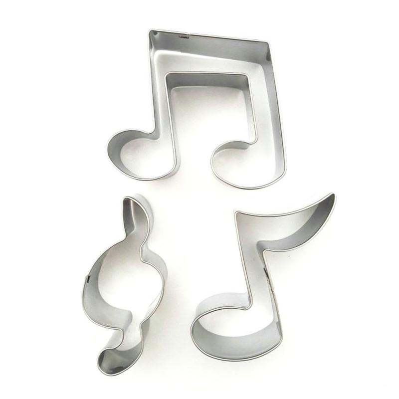 1Pcs Music Note Cookie Cutter Biscuit Mould 3D Rvs Fondant Mold Diy Bakken Tools Keuken Decorating Gereedschap