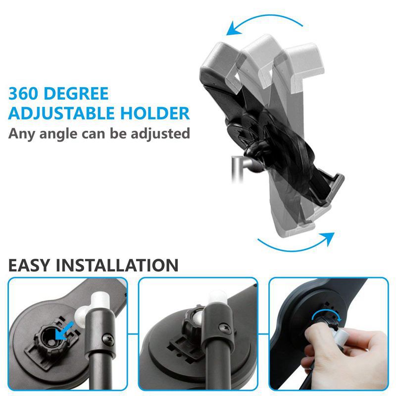 Pour iPad et tablette support de trépied, universel réglable 360 rotatif trépied support de tablette pour iPad Mini, iPad Air, iPad 1,2,3,4, S