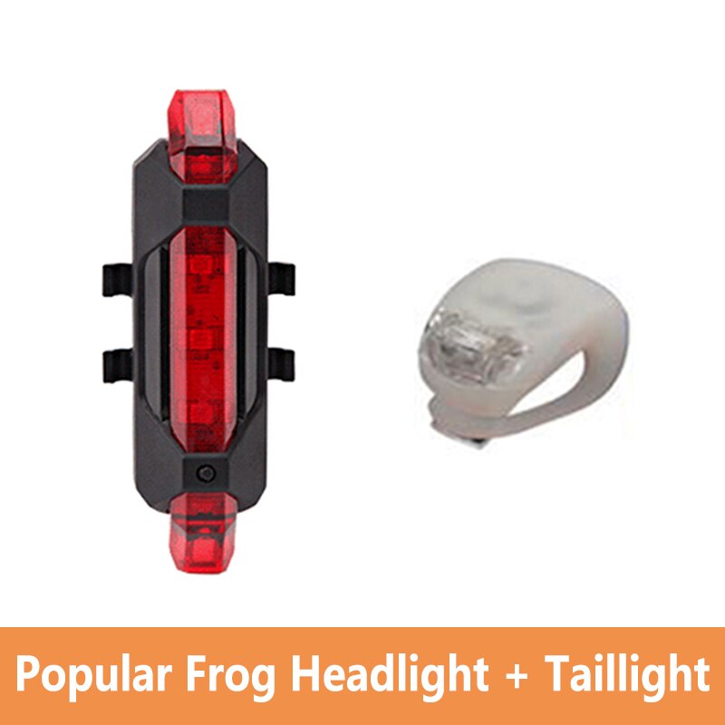 Waterproof Bike Silicone Frog Light 3Model Bicycle Front Lamp Headlight Rear Tail Lights Safety Warning Flashlight Cycling Light: set03