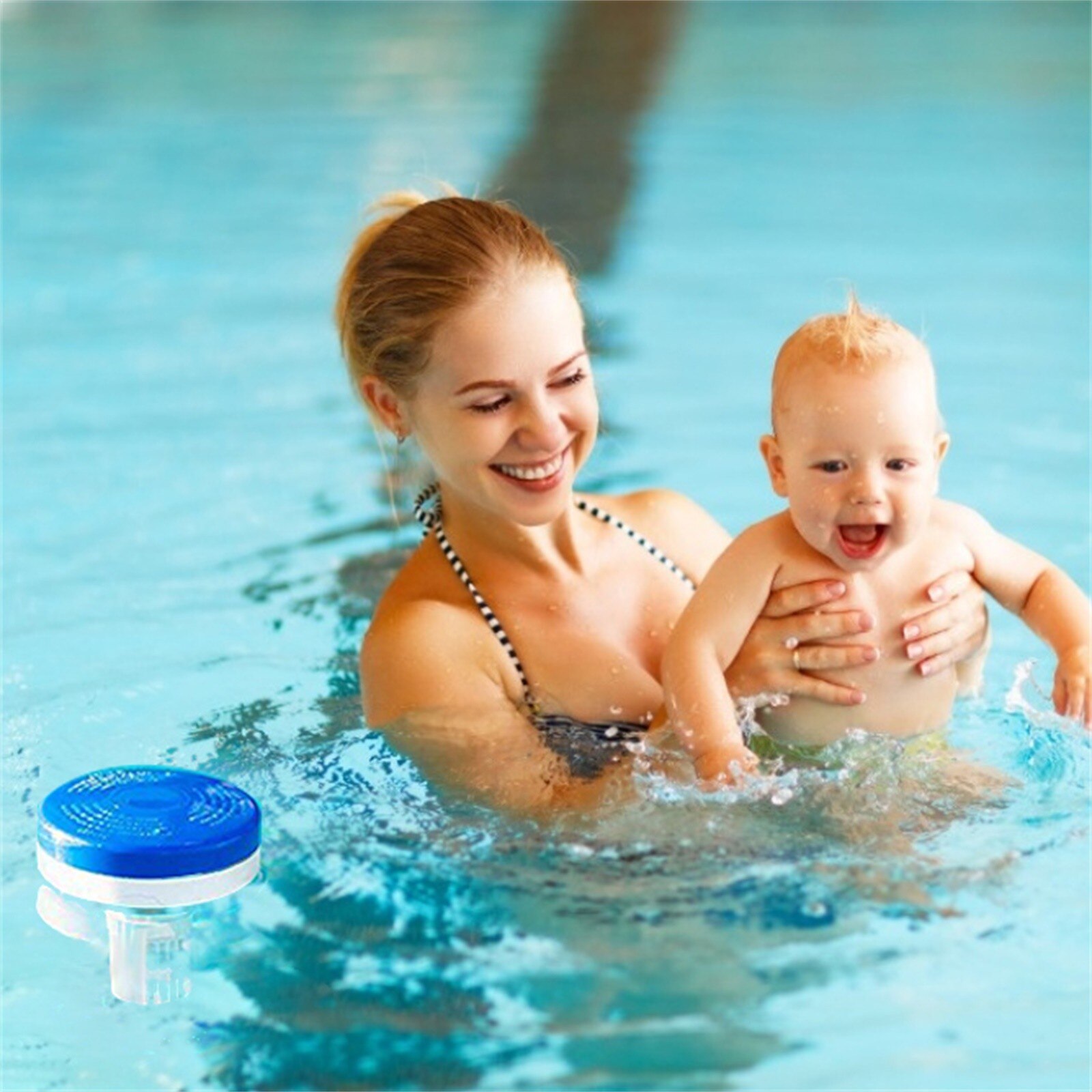 Floating Swimming Pool Blue Pool Dispenser Floater Dispenser Adjustable Rotating Pool Dispenser With Scale Plastic