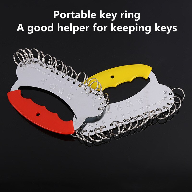 Key embryo and keyhole for multi-position key ring stainless steel panel thickened key holder storage portable ring