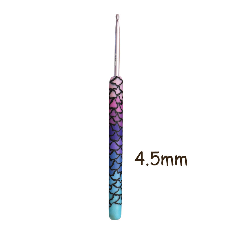 1 Stück lila Meerjungfrau Häkelnadel Aluminium Kopf DIY handgemachte Handwerk Garn Häkelnadel Häkelzubehör 2,25 mm-8,0 mm: Dunkelgrau