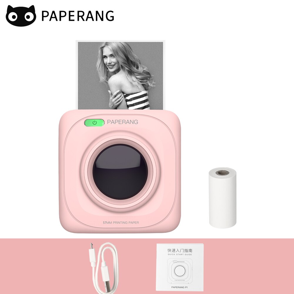 PAPERANG P1 Pocket Printer BT Wireless Thermal Printer Portable Printer 200dpi for Photo Picture Receipt Memo Note Label Sticker: Pink
