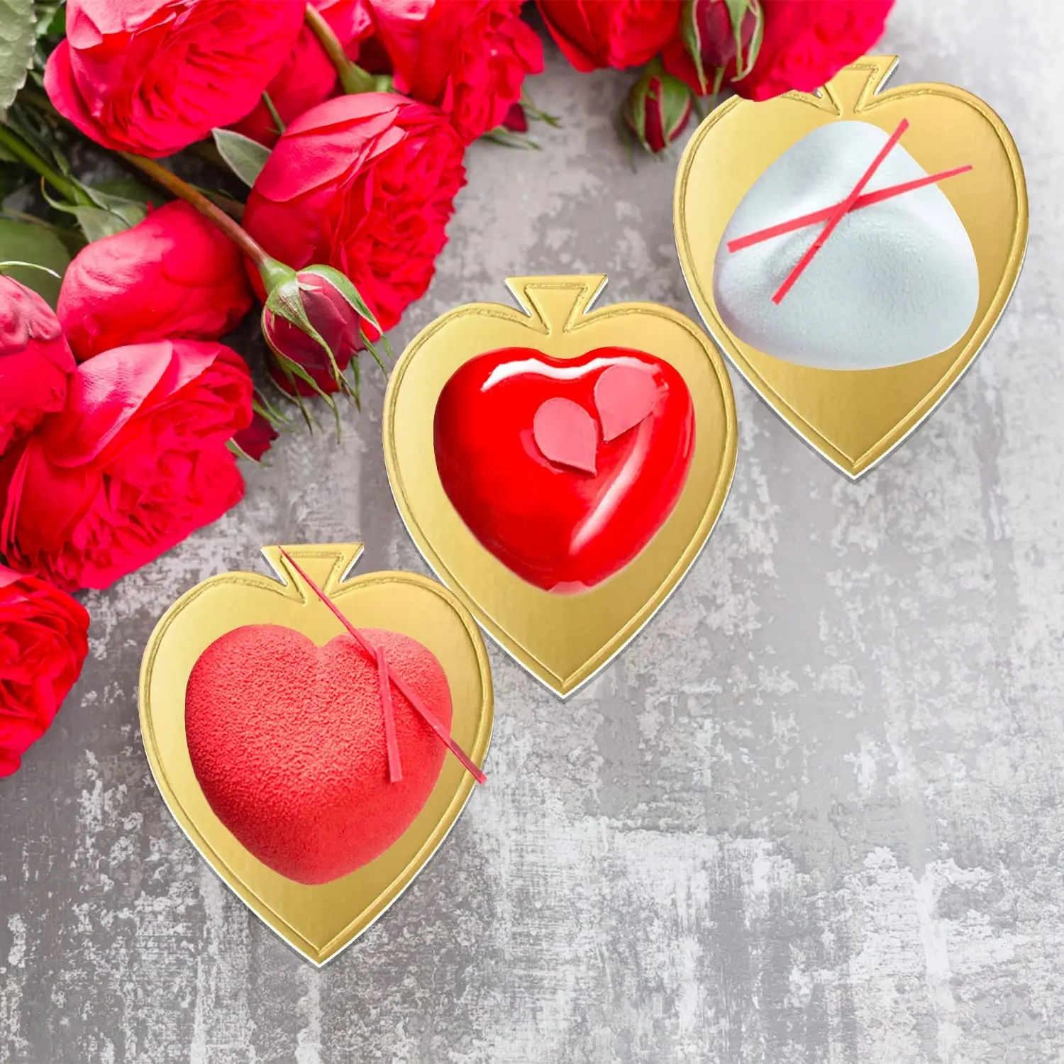 100 pcs/pack Cake Cardboard Mini Cake Boards Cupcake Dessert Tray Multi Shape Paper Golden Base Cake Pastry Decorative Kit Party