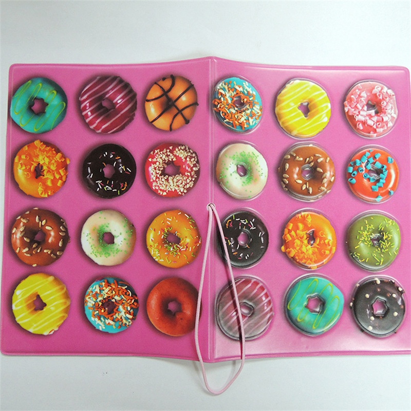 Roze Donut Paspoorthouder Pvc Lederen 3D Paspoort Cover Id Kaarthouder 14*9.6Cm Paspoorthouder