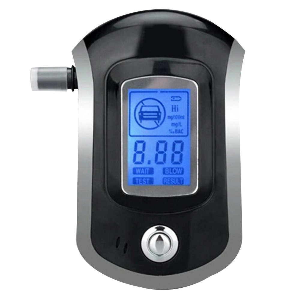 Digital Breath Alcohol Tester Breathalyzer with LCD Display with 5 Mouthpieces AT6000