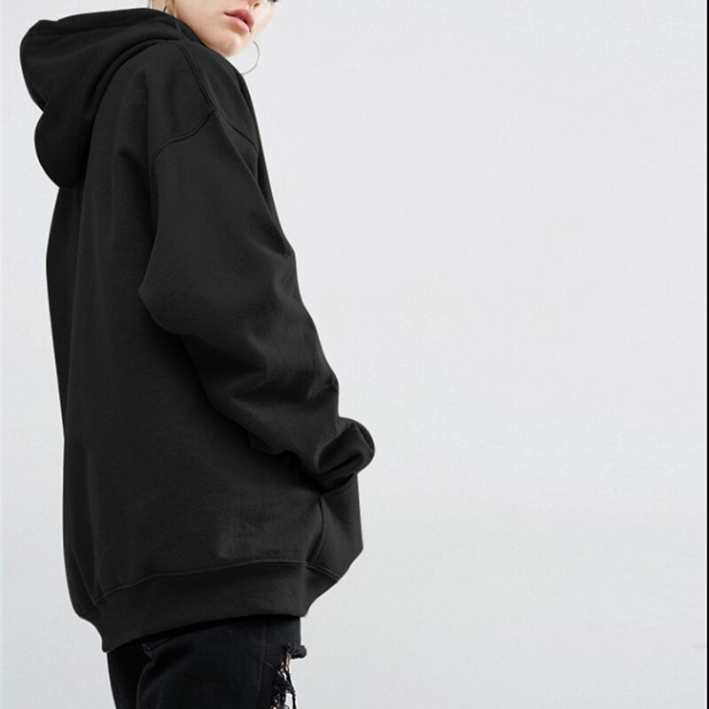 Ropa de calle coreana para hombre y mujer, pulóver informal de Hip Hop, sudadera de manga larga de color sólido, Tops deportivos, sudaderas con capucha