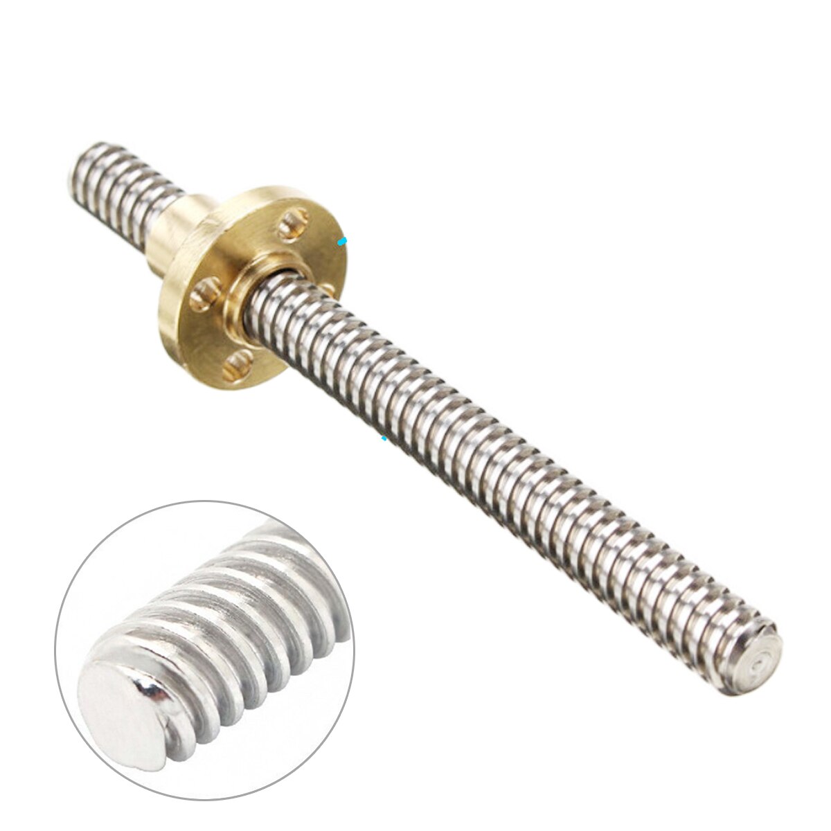 Imprimante 3D CNC T16, pas de vis, 4mm, avec écrou en laiton, longueur 100/200/300/400/500/600/700/800/900/1000mm