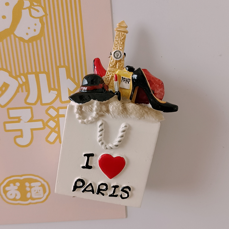 Resin Cute Cartoon Food Fridge Magnetic Sticker French Fries Ice Cream Egg Tart Refrigerator Magnet Photo Wall Paste Home Decora