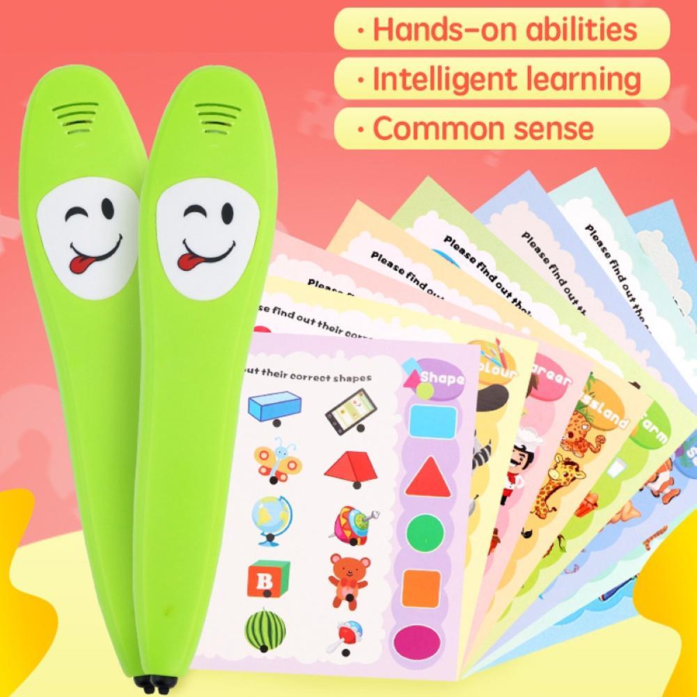 1 Set Kids Animal Fruit Learning Cards Smart Electronic Reading Pen Multifunct Pronunciation Machine Puzzle Early Educational To