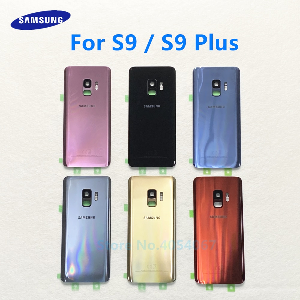 For Samsung Galaxy S9 Plus G965 S9 G960 Battery Back Cover Door Housing Replacement Repair Parts + ear Camera Glass Lens Frame