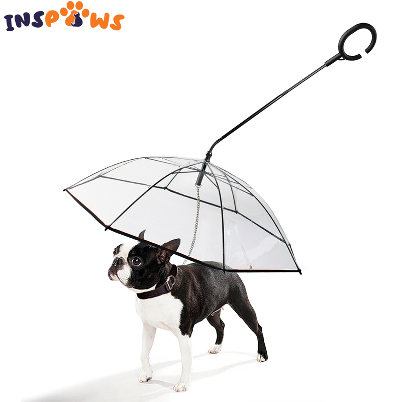 Hond Paraplu Transparant Waterdicht, Regendicht Snowproof Lopen Paraplu Met Leash Voor Kleine Honden Verstelbare Hond Paraplu