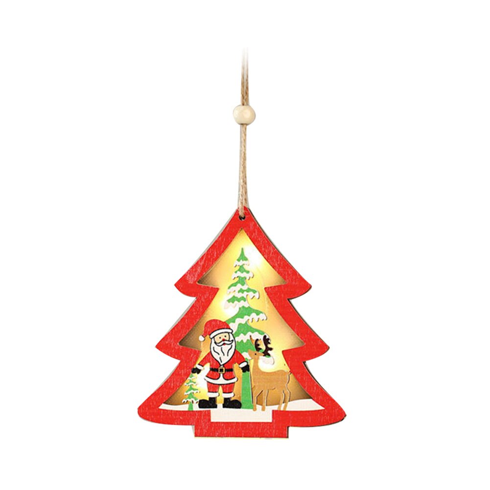 Drewniana kreatywna choinka samochodowa brzoskwinia doprowadziło światło smycz robić zawieszenia ornament wystrój bożonarodzeniowy: Christmas Tree