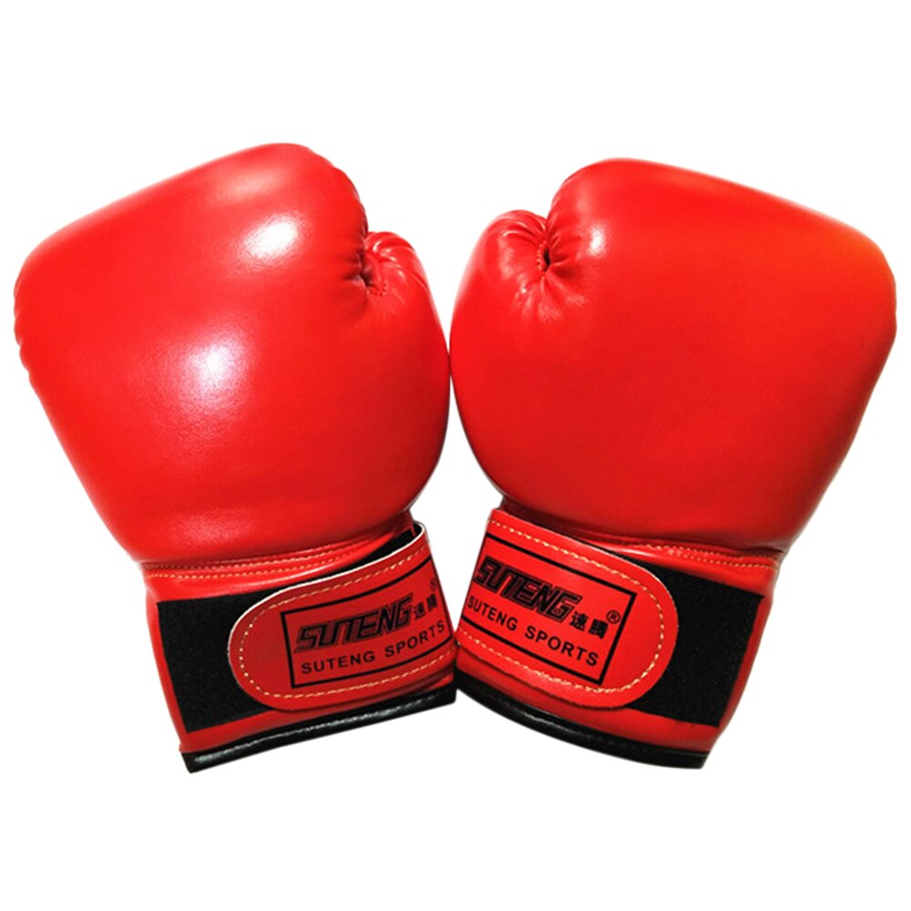 Guantes de Kick Boxing Muay Thai saco de entrenamiento de boxeo guantes de deportes al aire libre equipo de práctica de boxeo para golpear bolsa saco de boxeo: Red