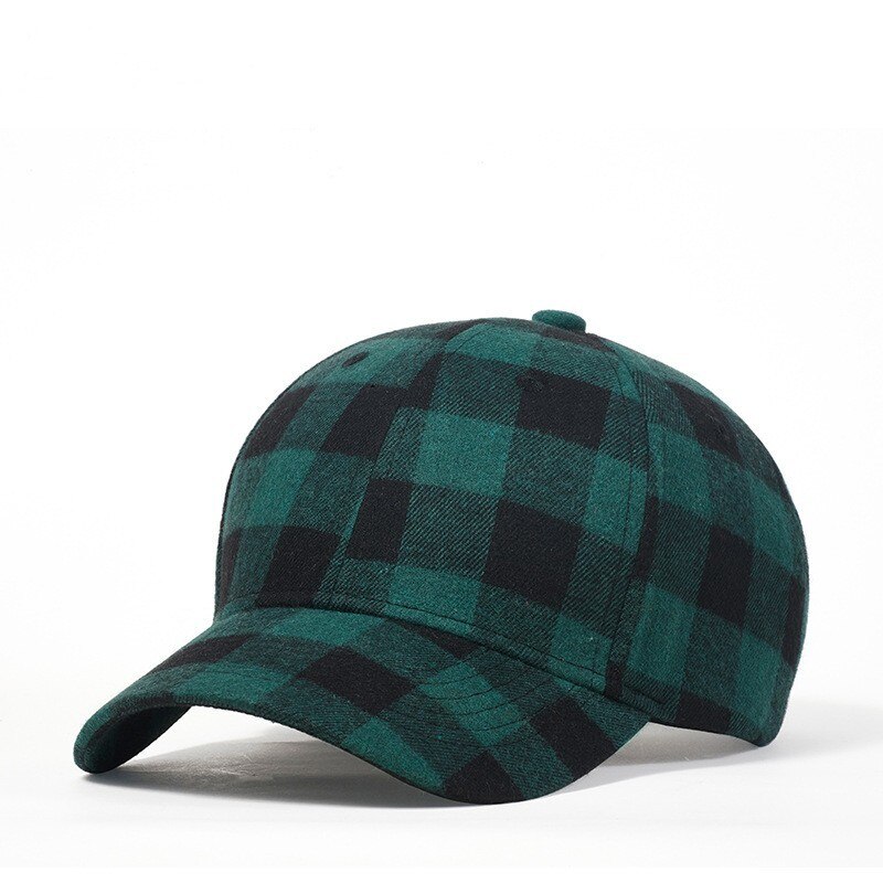 Casual Plaid Print Baseball Cap Soft Cotton Blend Checked Print Outdoor Hat Cap Adjustable Snapback Baseball Cap: C06