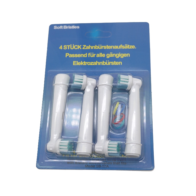 20 st elektriska tandborsthuvuden sb -17a utbytespump med mjuk borst 4 färger för oral  b 3d