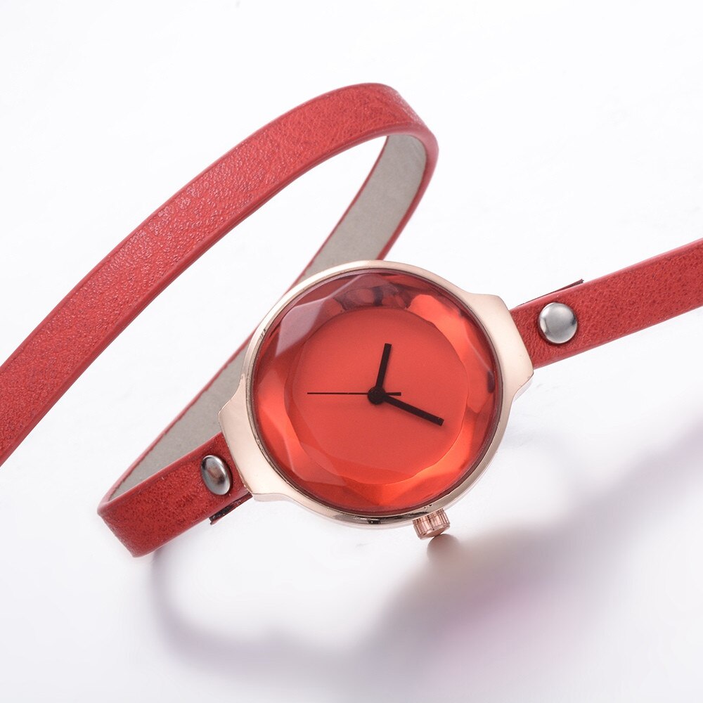 Mooie Mode Vrouwen Armband Horloge Dames Horloge Casual Ronde Analoge Quartz Armband Horloge Voor Vrouwen Klok: Rood