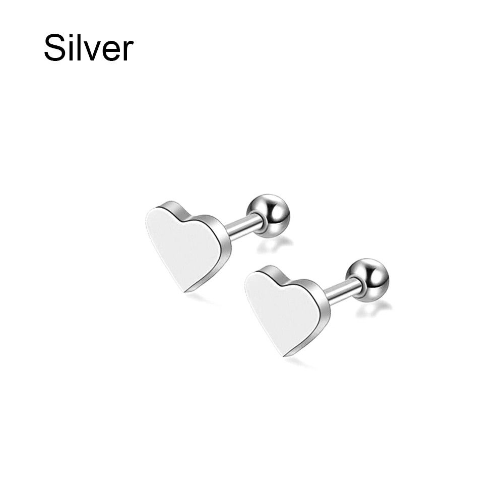 925 sterling silver heart stud earring tragus Cartilage Helix piercing jewelry