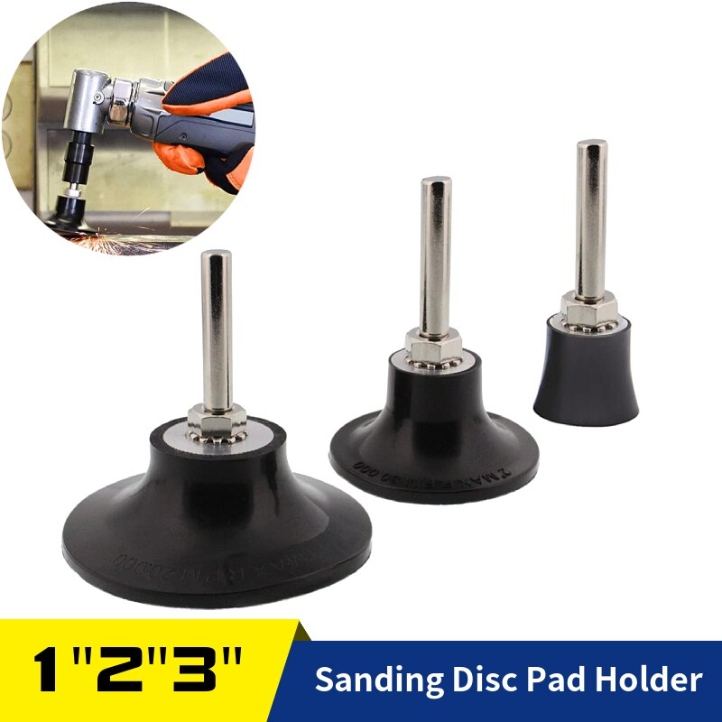 3Pcs 1, 2, 3 Inch Sanding Disc Pad Holder 1/4" Shank Quick Change For Die Grinder Power Drill Sander Sanding Polishing Grinding
