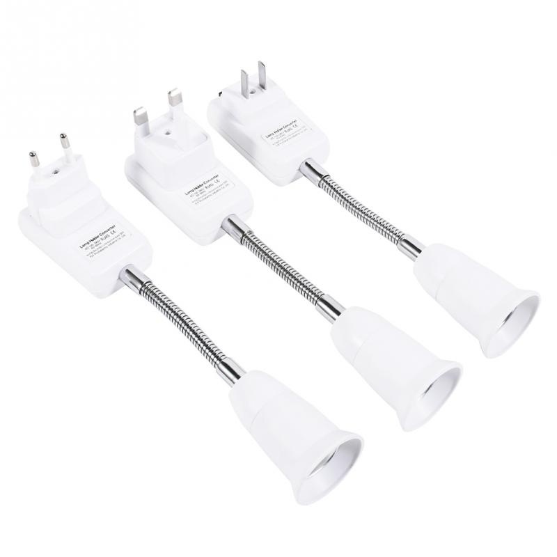 Portalámparas E27, Flexible, extensión y conversor de adaptador de enchufe de rosca + enchufe para UE/EE. UU./Reino Unido