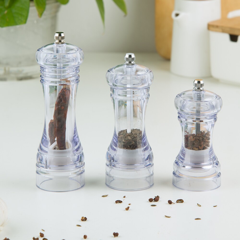 Krydderflaske krydderboks kjøkken krydderkvern oppbevaring flaske krukker gjennomsiktige pp salt pepper spisskummen pulver beholder dingser