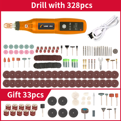 Mini Draadloze Boor Oplaadbare Polijstmachine Diy Mini Roterend Gereedschap Usb Graveren Tool Dremel Tool Mini Gravure Machine: GEEL/ZWART