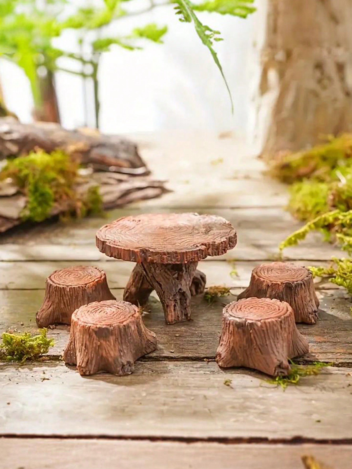 5 miniature tree stump garden art accessories resin decoration, garden landscape accessories, resin crafts