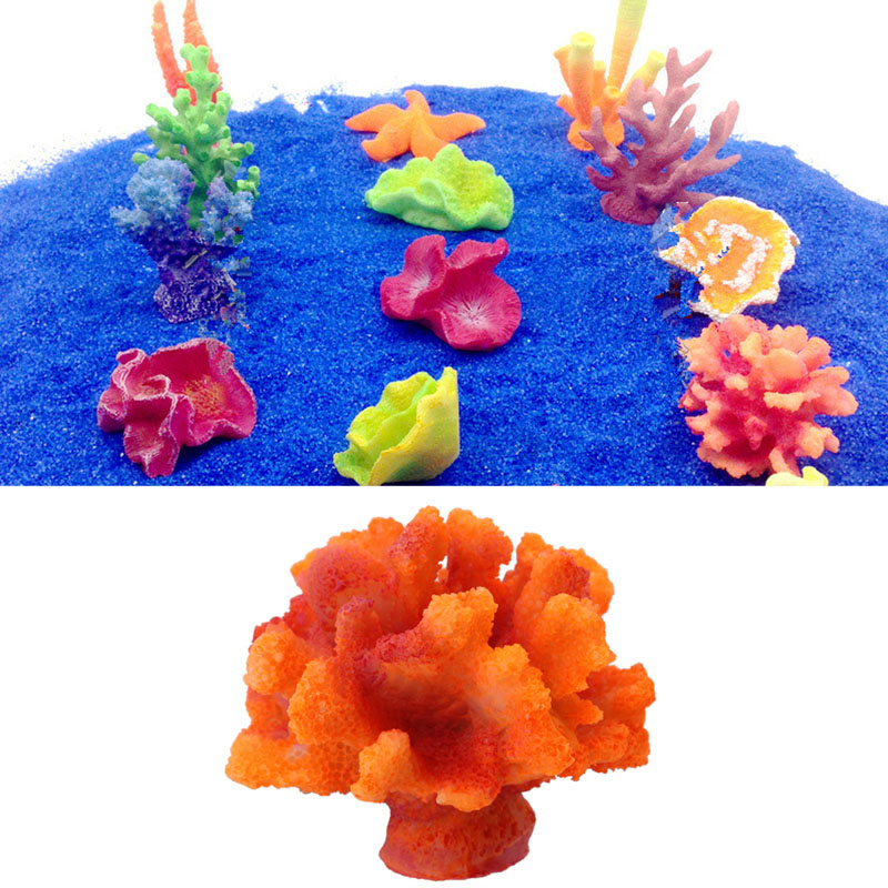 Kunstmatige harskoraal mini aquarium decoratie onderwater ornament
