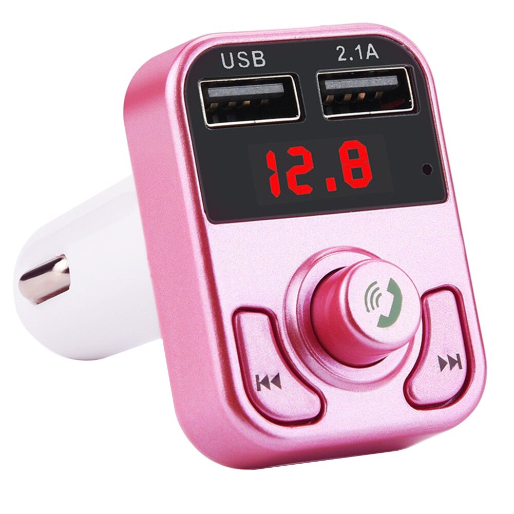 Accessoires MP3 Speler Modulator Fm-zender Draadloze Usb Charger Bluetooth Ontvanger Radio Handsfree Muziek Universele Abs Car: Pink