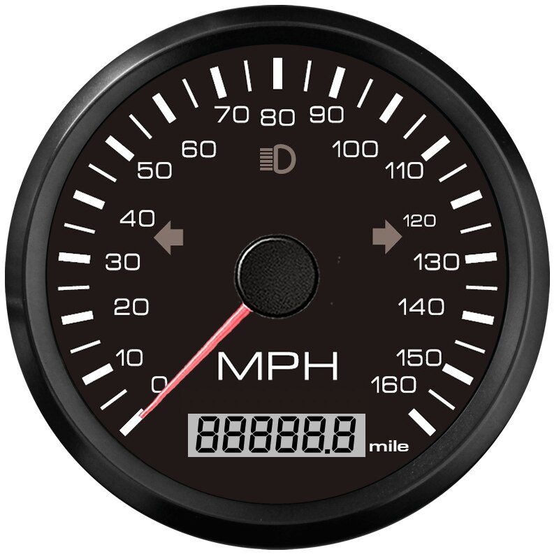 Waterproof 85mm GPS Speedometer 125/160/200(km/h/MPH) for Car Snowmobile Motorcycle ATV UTV Total Mileage Adjustable 12V 24V: 160M-BN