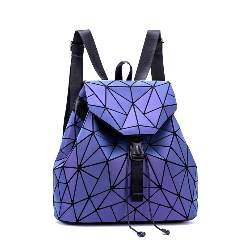 Vrouwen Rugzakken Geometrische Lichtgevende Rugzak Zakken Schooltas Voor Tiener Meisjes Holografische Dames Rugzak Schooltas