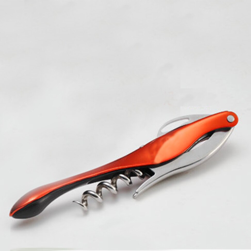 Rvs Kurkentrekker Wijnflesopener Goedkope Draagbare Schroef Corkscrew Voor Kerst Bar Gereedschap: Orange