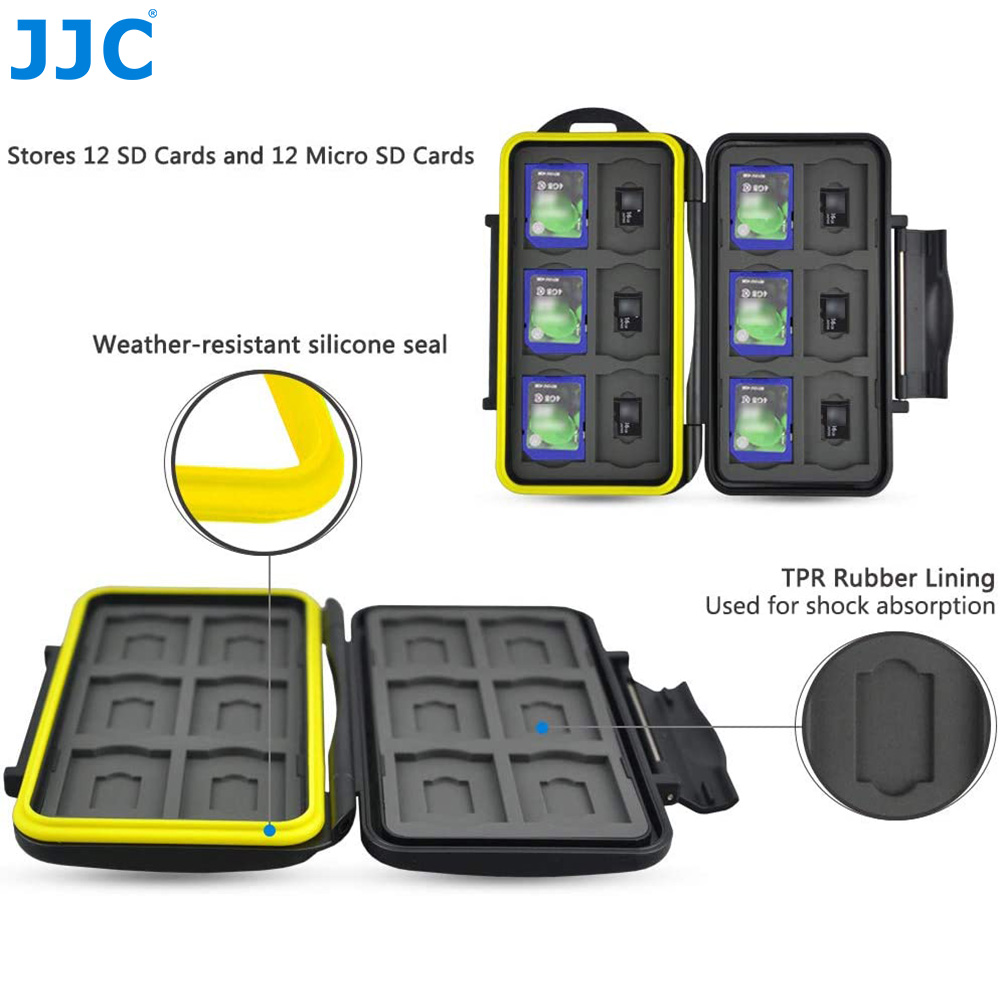 Jjc Waterdichte Sd Microsd Card Case Houder Hard Case Storage Box Voor Sd/Sdhc/Sdxc/Micro Sd/Tf Card Container Voor Dslr &amp; Computer