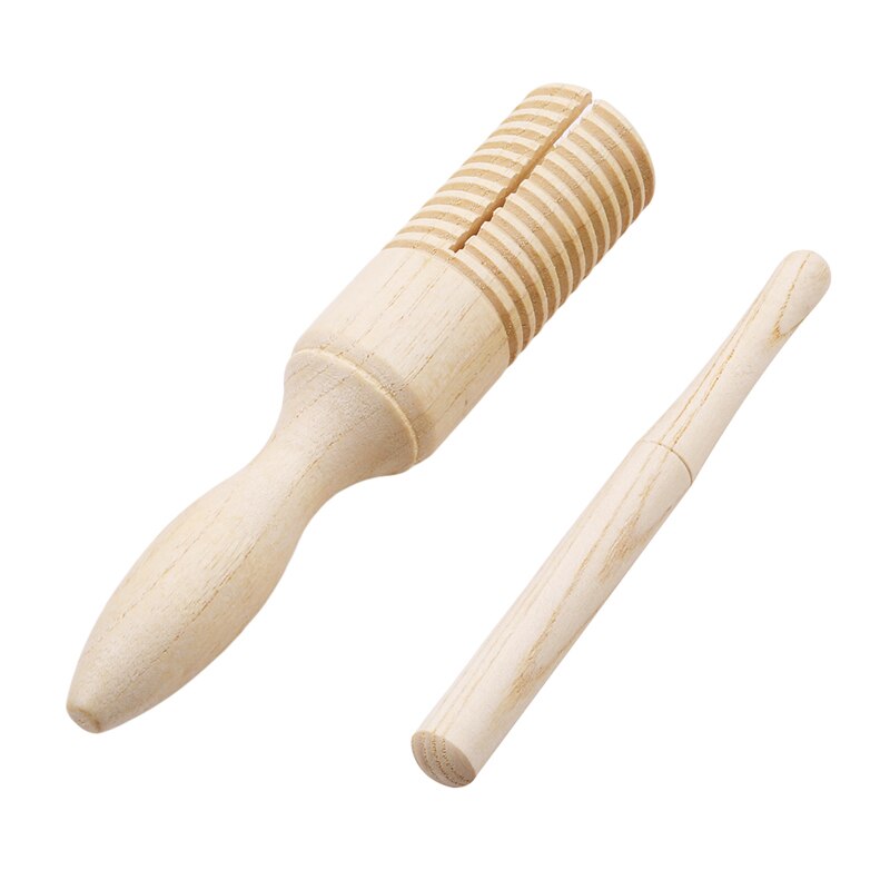 Houten Muziekinstrument Voor Kinderen Kid Speelgoed Geluid Buis Kleine Single-Threaded Ring Percussie Cilinder Kwaken Kikker Vat