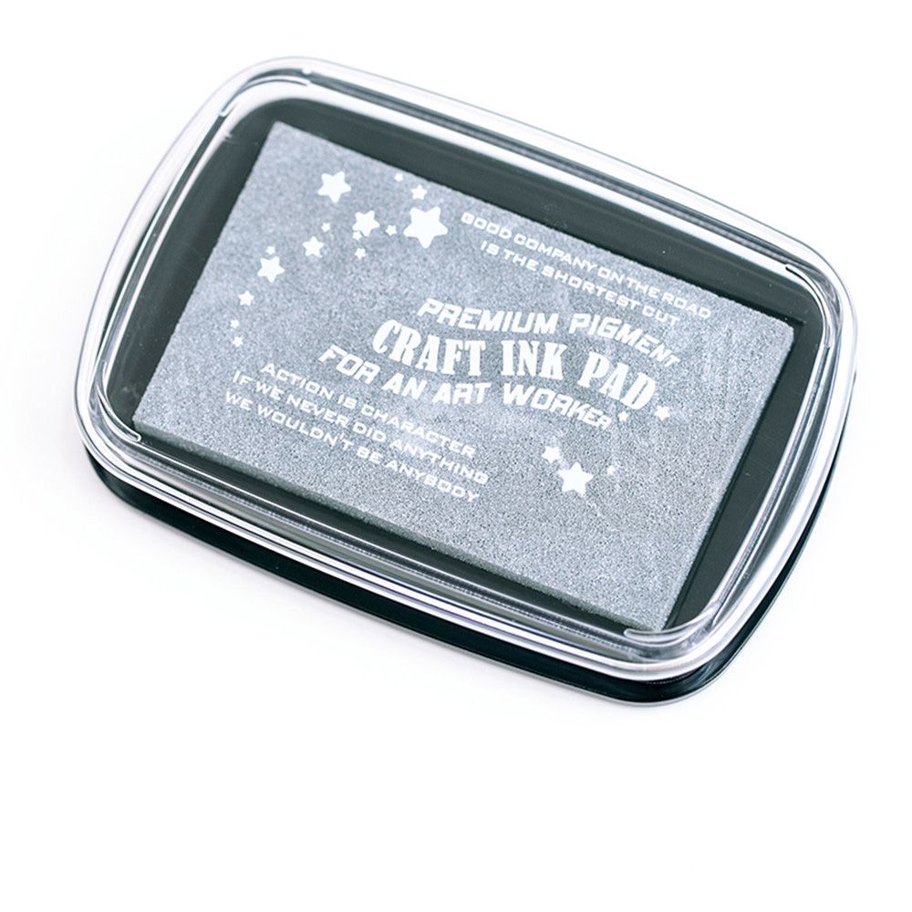 1 unidad de almohadilla de tinta dorada de Color puro rectangular Vintage, almohadilla de tinta de sello DIY de tamaño grande, almohadilla de tinta de 67*100mm, Papelería, Material Escolar, suministros de oficina: silver