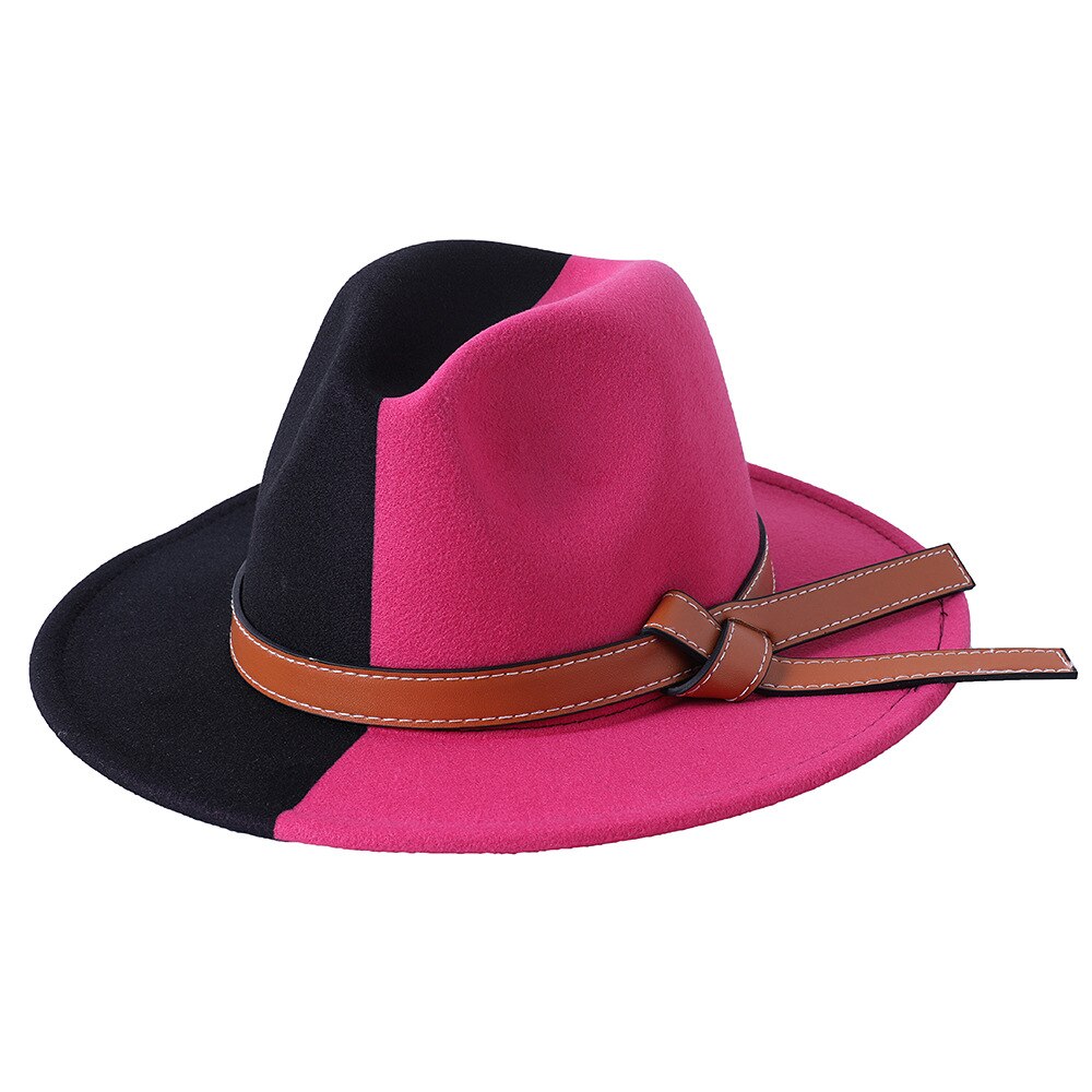 Fedora Hats For Women Patchwork Panama Dress Formal Wedding Women Hats Felted Jazz Hats Sombreros De Mujer: 011