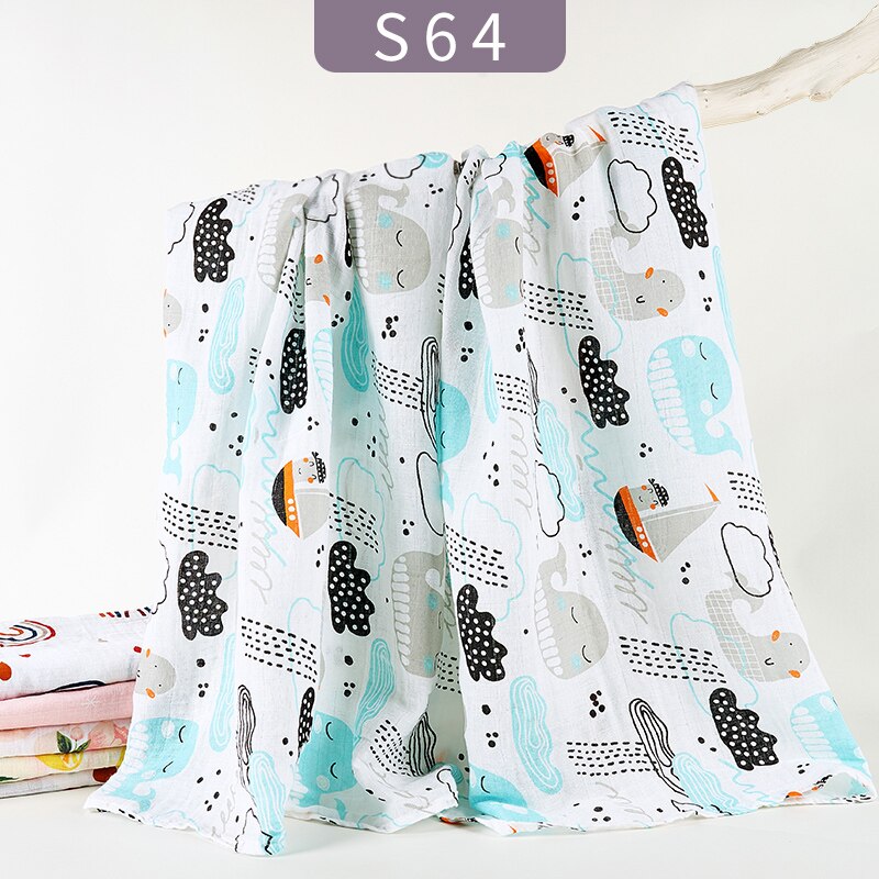 Elinfantil 100% musselina algodão swaddle bebê andando cobertor cobertura toalha de banho cobertor de ar condicionado cobertor 120 × 120cm