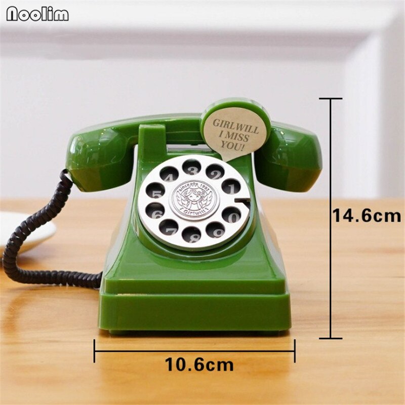 NOOLIM retro Telefon Sparschwein Kunststoff Kreative Für freundlicher Zu Hause Wohnzimmer Weinschrank Dekorative Ornamente Handwerk: Grün